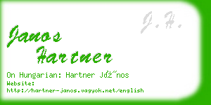 janos hartner business card